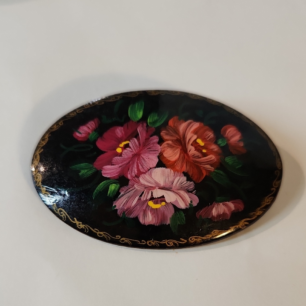 Vintage | Russian Brosche Oval Sighned Brooch